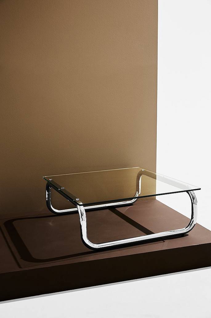 Jotex Lulu Couchtisch aus Glas und Chrom 80x80 cm Exklusive Angebote
