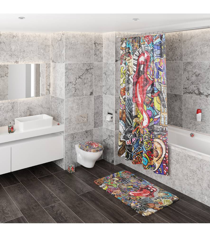 Sanilo Duschvorhang Graffiti 180 x 200 cm Riesige Rabatte
