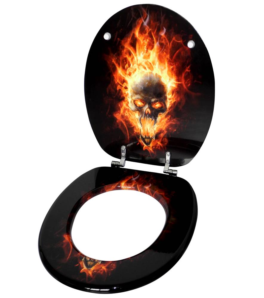 Sanilo WC-Sitz Totenkopf in Flammen - Premium Toilettendeckel direkt vom Hersteller Nur für heute