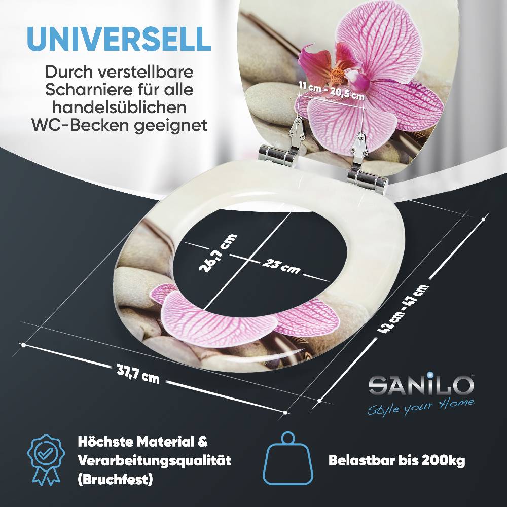 Sanilo WC-Sitz mit Absenkautomatik Wellness - Premium Toilettendeckel direkt vom Hersteller 50% Rabatt mit kostenlosem Versand