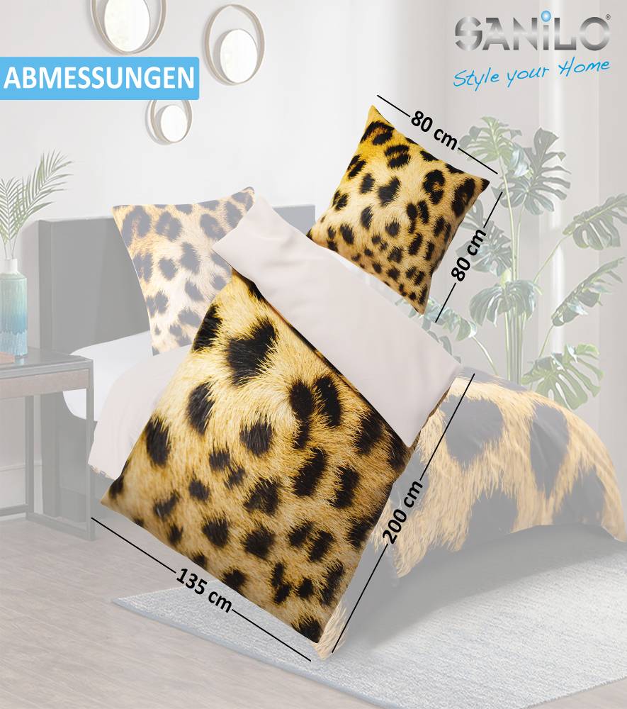 Sanilo Bettwäsche Leopardenfell 135 x 200 cm Auslauf