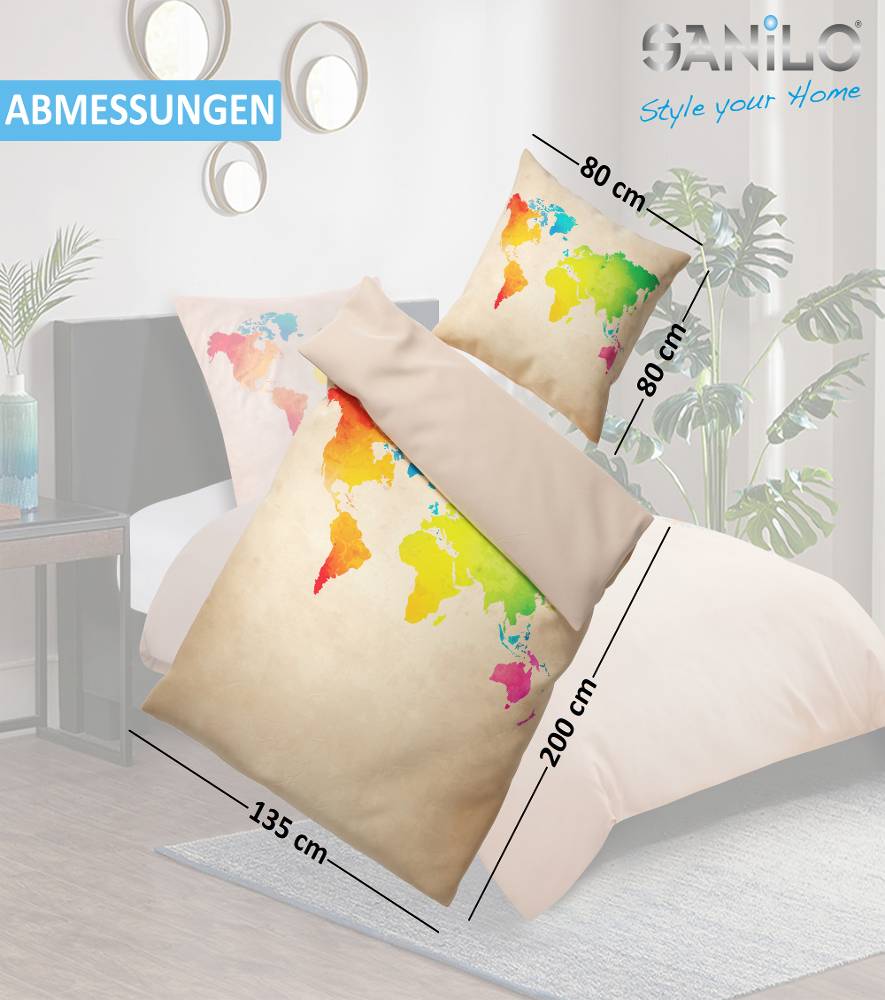 Sanilo Bettwäsche International Map 135 x 200 cm Blitzverkäufe