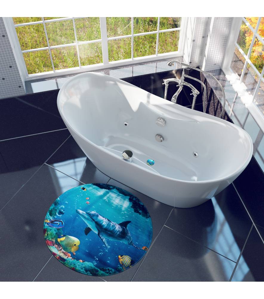 Sanilo Badteppich rund Delphin Korallen Ø 80 cm