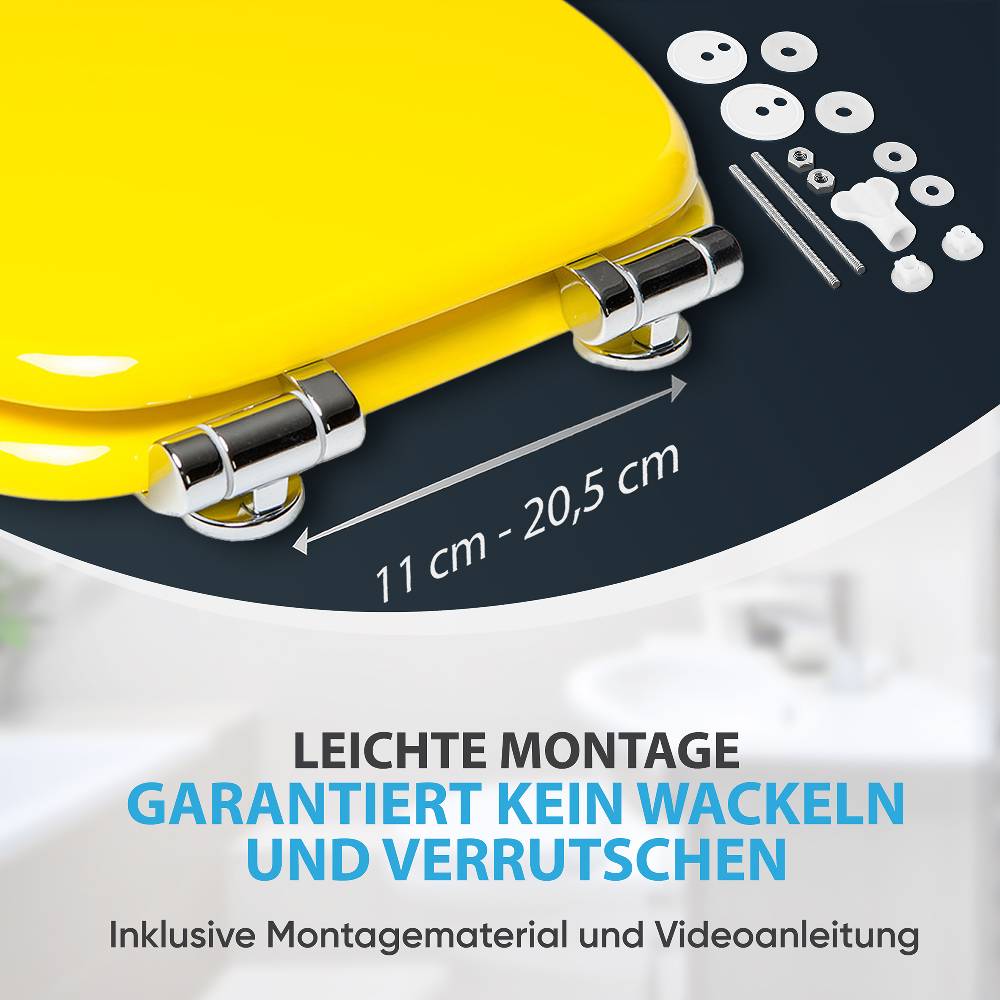 Sanilo WC-Sitz mit Absenkautomatik Gelb - Premium Toilettendeckel direkt vom Hersteller Im Verkauf