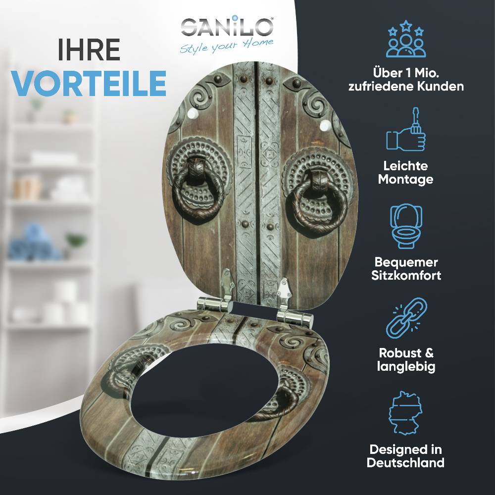 Sanilo WC-Sitz mit Absenkautomatik Door - Premium Toilettendeckel direkt vom Hersteller Kostenloser Versand