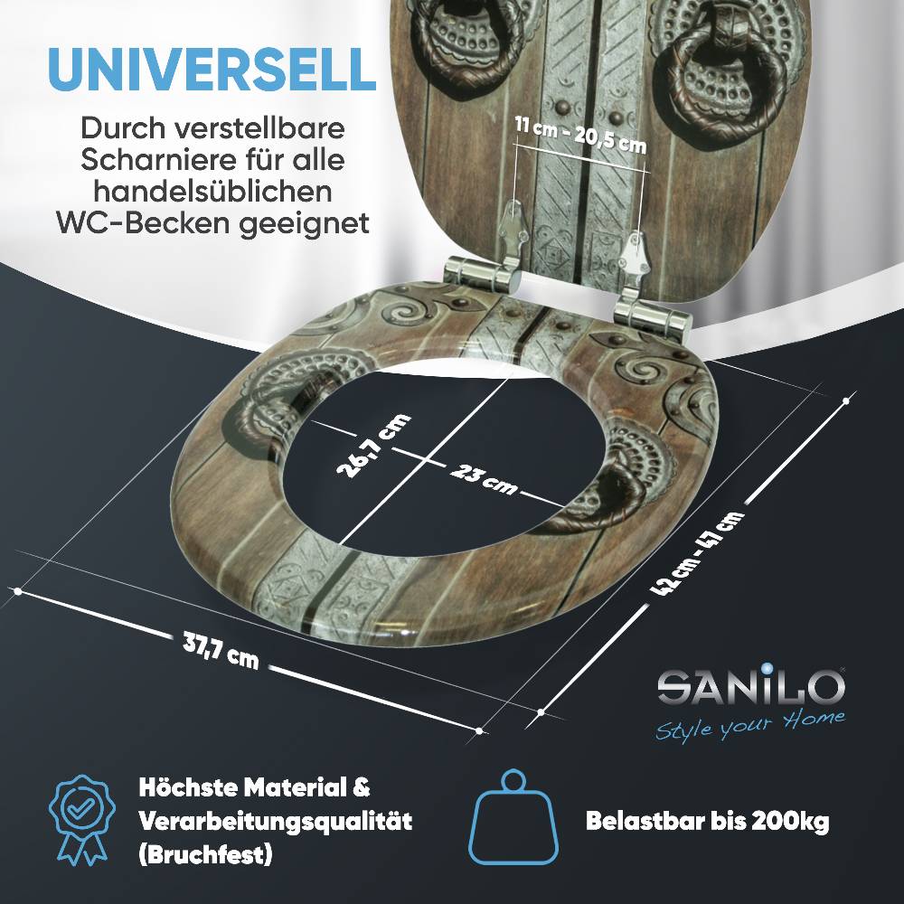 Sanilo WC-Sitz mit Absenkautomatik Door - Premium Toilettendeckel direkt vom Hersteller Kostenloser Versand