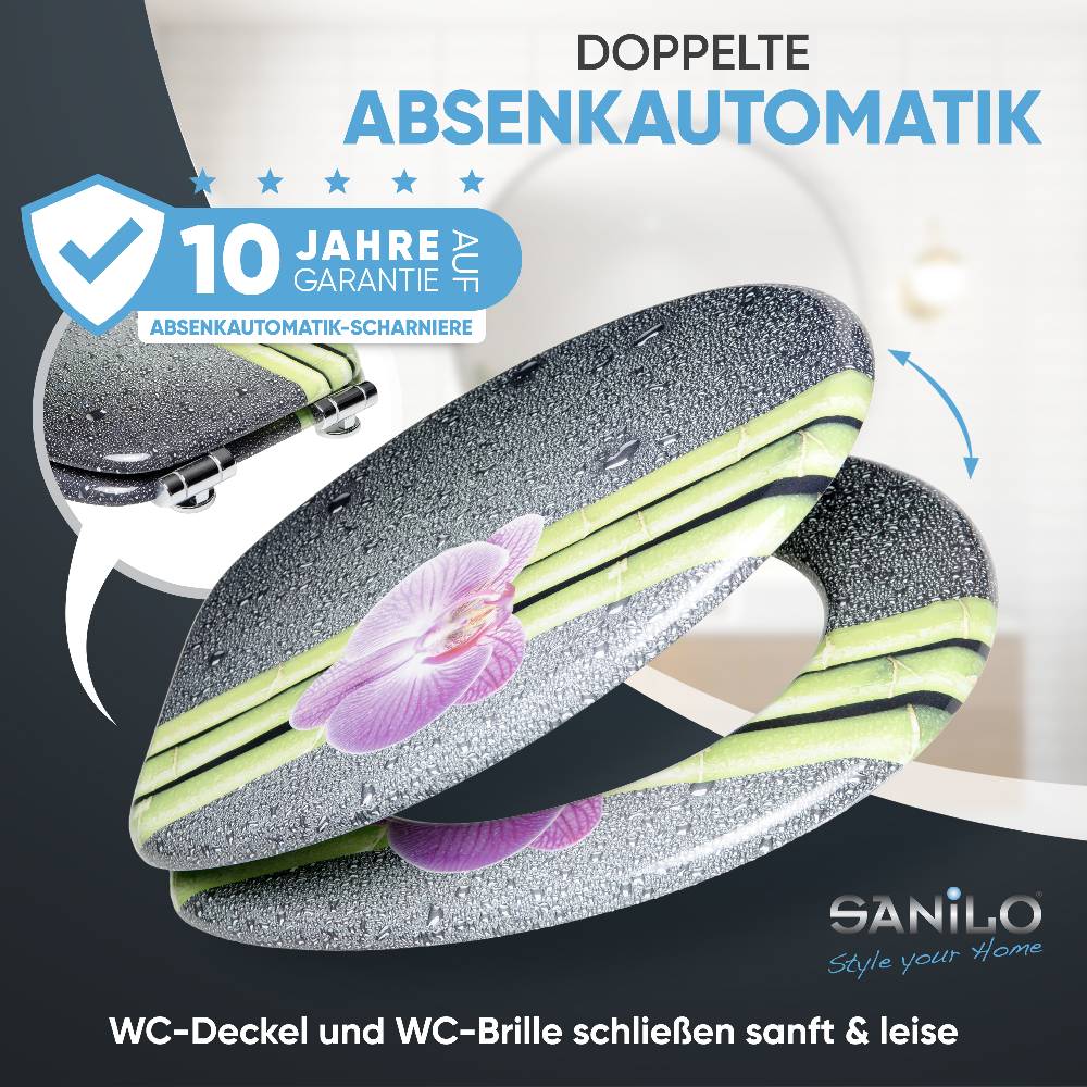 Sanilo WC-Sitz mit Absenkautomatik Asia - Premium Toilettendeckel direkt vom Hersteller Große Rabatte
