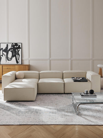 Westwing Collection Modulares Sofa Lennon (4-Sitzer) mit Hocker (links/rechts) Fabrikladen