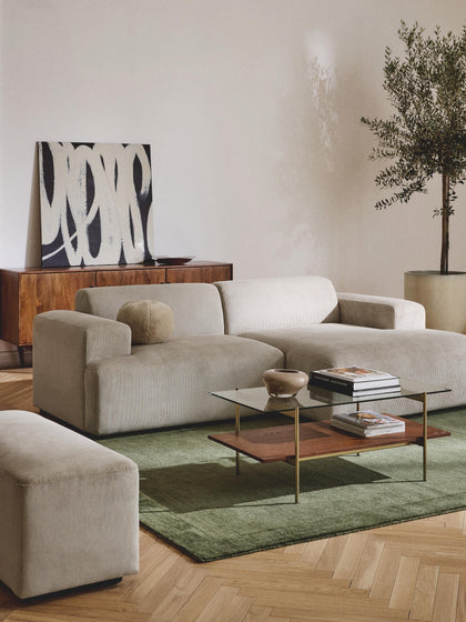Westwing Collection Cord-Ecksofa Melva (3-Sitzer) im Angebot