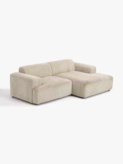 Westwing Collection Cord-Ecksofa Melva (3-Sitzer) im Angebot