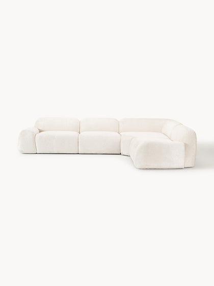 Westwing Collection Modulares Ecksofa Wolke (4-Sitzer) aus Teddy-Bouclé Online Shopping
