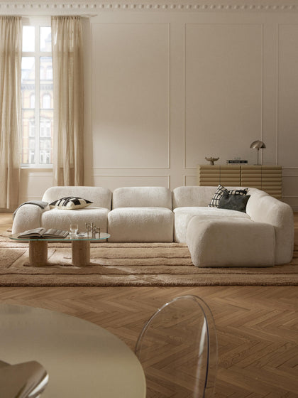 Westwing Collection Modulares Ecksofa Wolke (4-Sitzer) aus Teddy-Bouclé Online Shopping