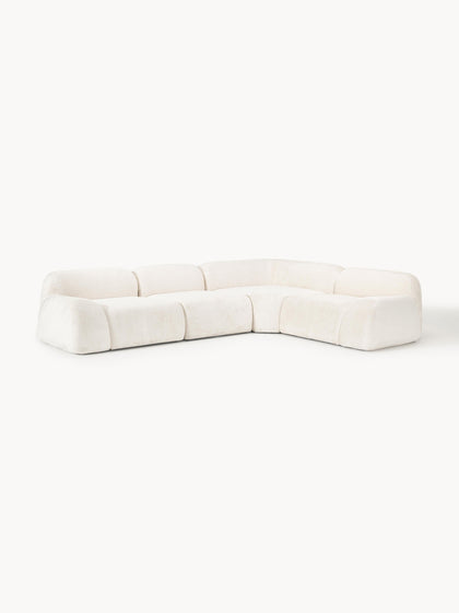 Westwing Collection Modulares Ecksofa Wolke (4-Sitzer) aus Teddy-Bouclé Online Shopping