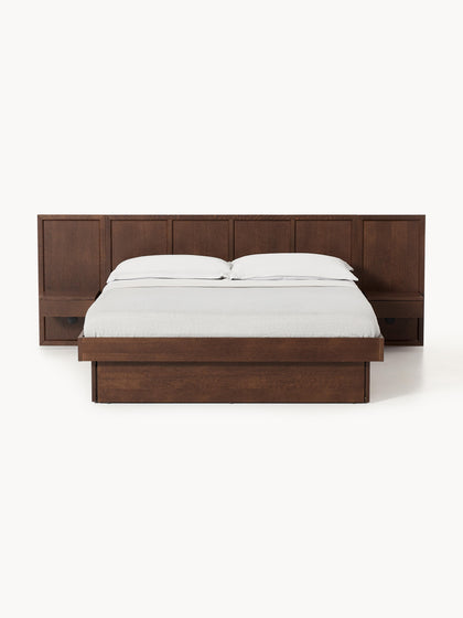 Westwing Collection Holzbett Nanto mit Nachttischen und Kopfteil Cyber Monday