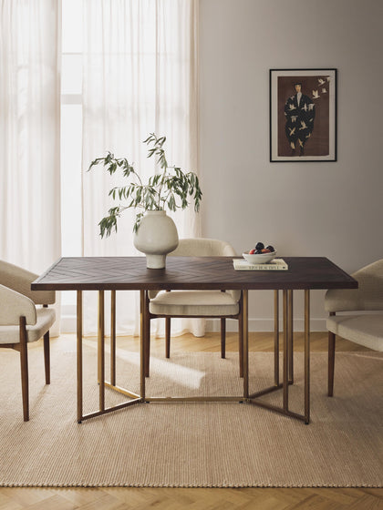 Westwing Collection Esstisch Luca aus Mangoholz mit Fischgrät-Muster in verschiedenen Größen Wochenangebot
