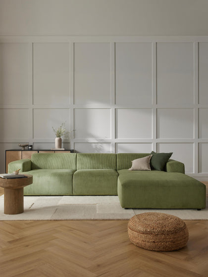 Westwing Collection Cord-Ecksofa Melva (4-Sitzer) Zeitbegrenzte Promotion