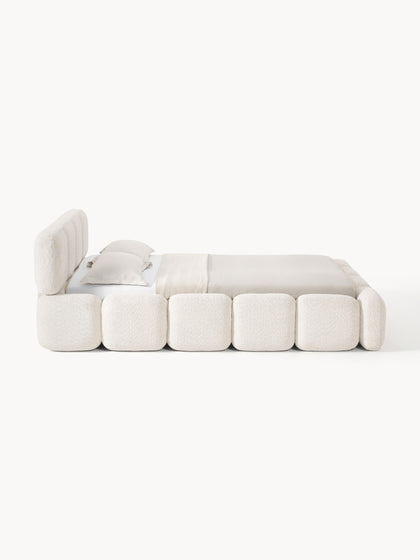 Westwing Collection Polsterbett Tayla aus Teddy-Bouclé mit Stauraum Nur für heute
