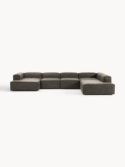 Westwing Collection Modulare Wohnlandschaft Lennon aus recyceltem Leder 50% Rabatt mit kostenlosem Versand
