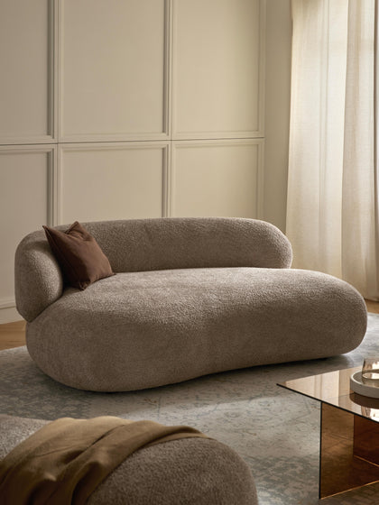 Westwing Collection Sofa Alba (2-Sitzer) aus Teddy-Bouclé Kostenloser Versand international