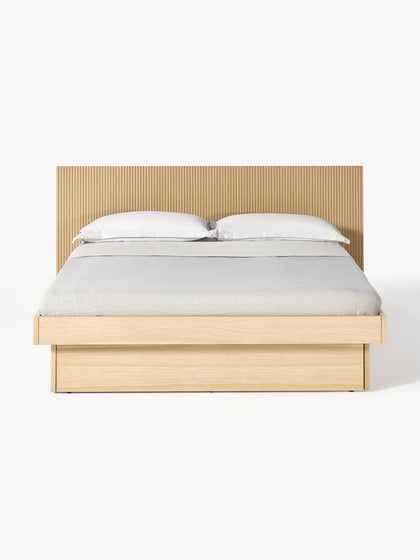 Westwing Collection Holzbett Sato mit Schubladen und Kopfteil Fabrikverkauf