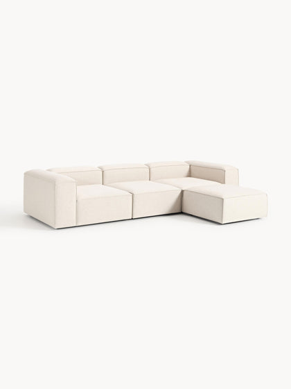 Westwing Collection Modulares Sofa Lennon (4-Sitzer) aus Leinen-Mix mit Hocker (links/rechts) Kostenloser Versand