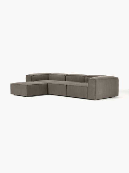 Westwing Collection Modulares Sofa Lennon (4-Sitzer) aus Bouclé mit Hocker (links/rechts) Online Outlet