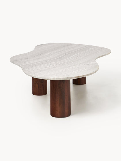 Westwing Collection Marmor-Couchtisch Naruto in organischer Form Fabrikpreis