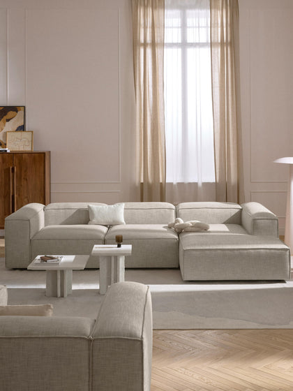 Westwing Collection Modulares Ecksofa Lennon aus Leinen-Mix Rabatt