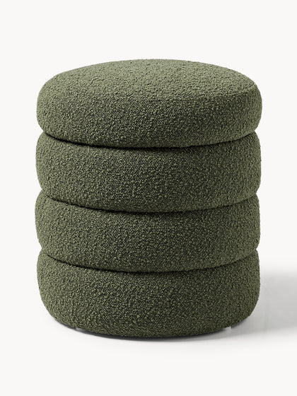 Westwing Collection Bouclé-Polsterhocker Alto mit Stauraum Lagerräumung
