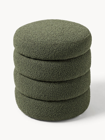 Westwing Collection Bouclé-Polsterhocker Alto mit Stauraum Lagerräumung