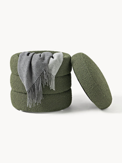 Westwing Collection Bouclé-Polsterhocker Alto mit Stauraum Lagerräumung