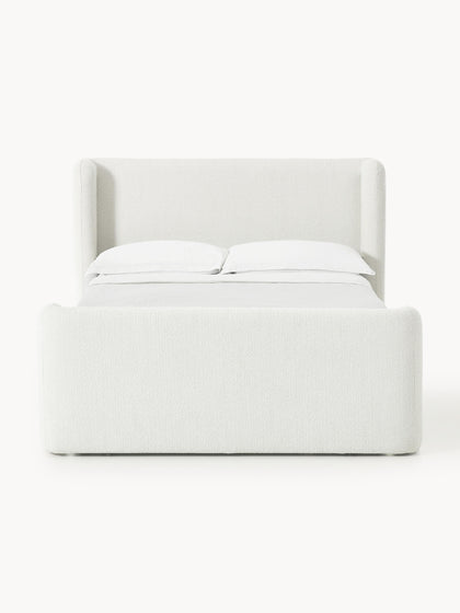 Westwing Collection Bouclé-Boxspringbett Perla mit Stauraum Räumungsverkauf