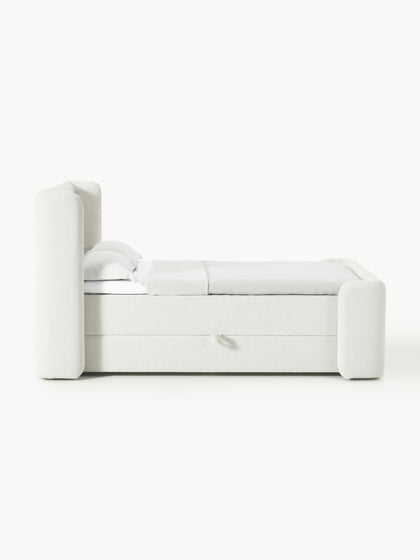 Westwing Collection Bouclé-Boxspringbett Perla mit Stauraum Räumungsverkauf