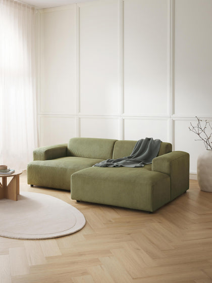 Westwing Collection Cord-Ecksofa Melva (3-Sitzer) Begrenzte Freigabe