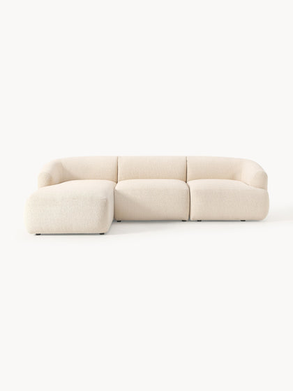 Westwing Collection Modulares Bouclé-Ecksofa Sofia (3-Sitzer) Nur noch ein Tag übrig