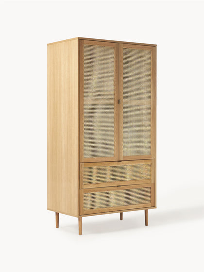 Westwing Collection Kleiner Kleiderschrank Aries mit Wiener Geflecht 2-türig Kostenloser Versand international