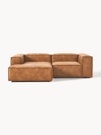 Westwing Collection Modulares Ecksofa Lennon aus recyceltem Leder