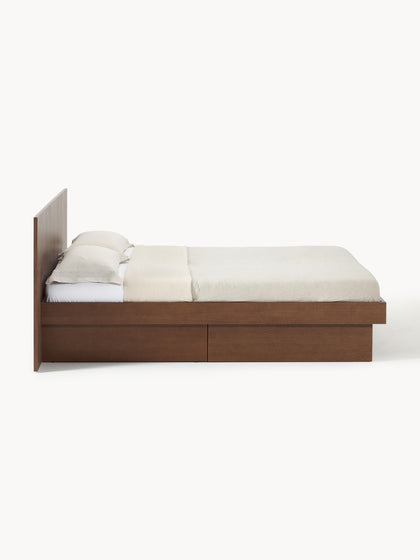 Westwing Collection Holzbett Sato mit Schubladen und Kopfteil Meist gekauft