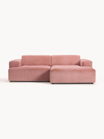 Westwing Collection Cord-Ecksofa Melva (3-Sitzer) Lagerräumung