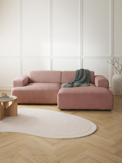 Westwing Collection Cord-Ecksofa Melva (3-Sitzer) Lagerräumung