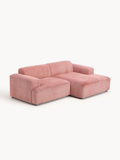 Westwing Collection Cord-Ecksofa Melva (3-Sitzer) Lagerräumung