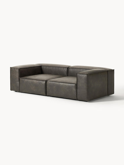 Westwing Collection Modulares Sofa Lennon (3-Sitzer) aus recyceltem Leder Top Angebot