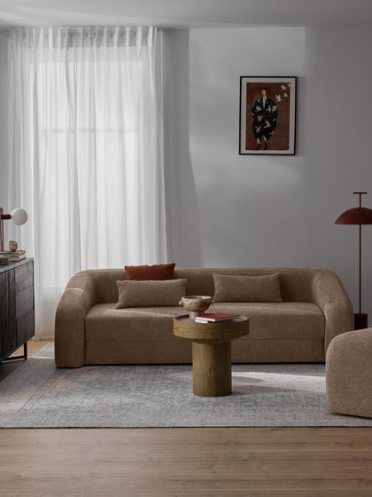 Westwing Collection Schlafsofa Eliot (3-Sitzer) aus Teddy-Bouclé Räumungsverkauf