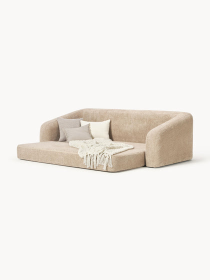Westwing Collection Schlafsofa Eliot (3-Sitzer) aus Teddy-Bouclé Räumungsverkauf
