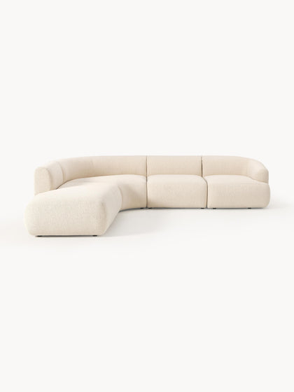 Westwing Collection Modulares Bouclé-Ecksofa Sofia (4-Sitzer) Preisnachlass