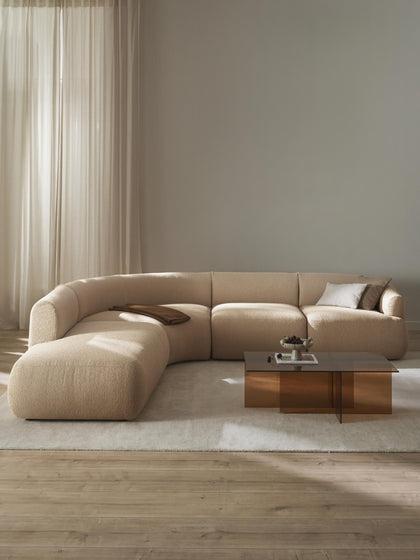 Westwing Collection Modulares Bouclé-Ecksofa Sofia (4-Sitzer) Preisnachlass