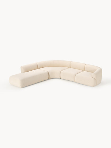 Westwing Collection Modulares Bouclé-Ecksofa Sofia (4-Sitzer) Preisnachlass