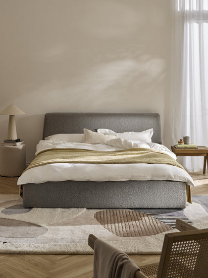 Westwing Collection Bouclé-Polsterbett Cloud mit Stauraum Black Friday