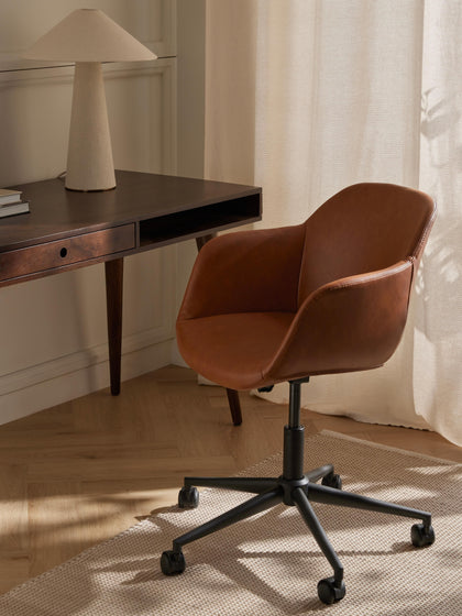 Westwing Collection Kunstleder-Schreibtischstuhl Fiji mit schmaler Sitzschale Wochenangebot