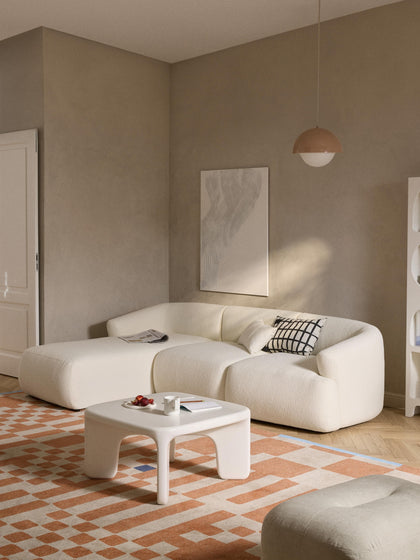 Westwing Collection Modulares Bouclé-Ecksofa Sofia (3-Sitzer) Bis zu 65% Rabatt
